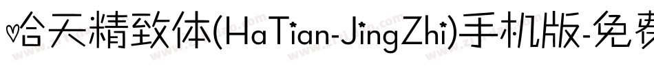哈天精致体(HaTian-JingZhi)手机版字体转换