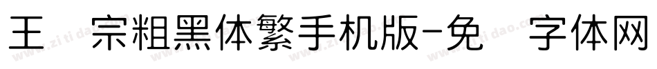 王汉宗粗黑体繁手机版字体转换