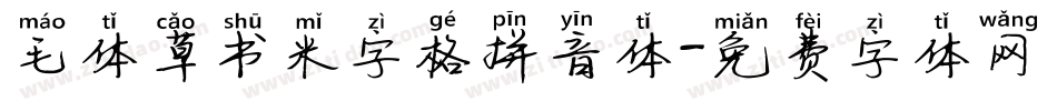 毛体草书米字格拼音体字体转换