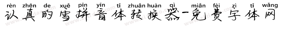 认真的雪拼音体转换器字体转换