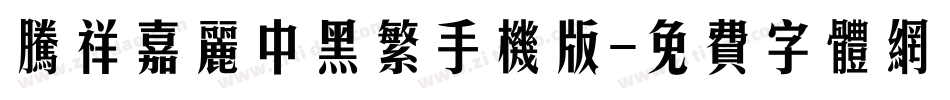 腾祥嘉丽中黑繁手机版字体转换