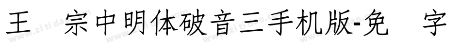 王汉宗中明体破音三手机版字体转换