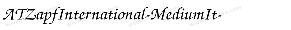 ATZapfInternational-MediumIt字体转换