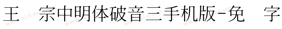 王汉宗中明体破音三手机版字体转换