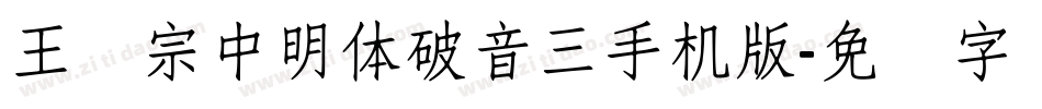 王汉宗中明体破音三手机版字体转换
