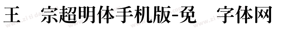 王汉宗超明体手机版字体转换