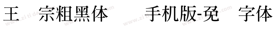 王汉宗粗黑体实阴手机版字体转换