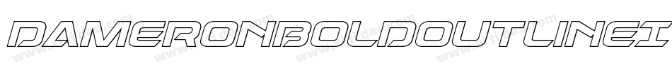 DameronBoldOutlineItalic-zzV3字体转换