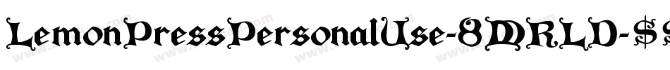 LemonPressPersonalUse-8MRLD字体转换