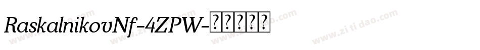 RaskalnikovNf-4ZPW字体转换