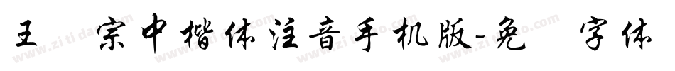 王汉宗中楷体注音手机版字体转换