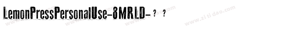 LemonPressPersonalUse-8MRLD字体转换