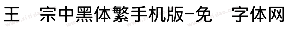 王汉宗中黑体繁手机版字体转换