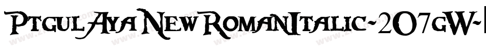 PtgulAyaNewRomanItalic-2O7gW字体转换