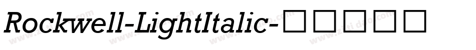 Rockwell-LightItalic字体转换