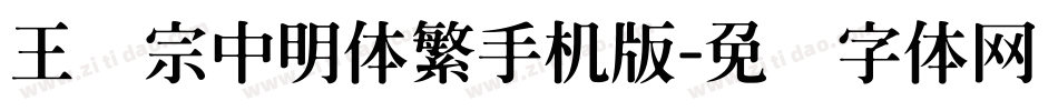王汉宗中明体繁手机版字体转换