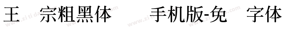 王汉宗粗黑体实阴手机版字体转换