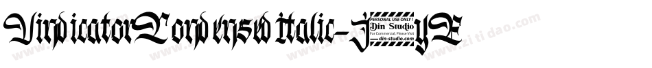 VindicatorCondensedItalic-J7yE字体转换