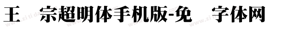 王汉宗超明体手机版字体转换