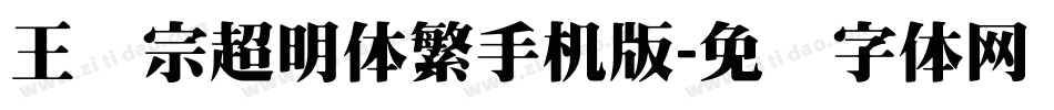 王汉宗超明体繁手机版字体转换