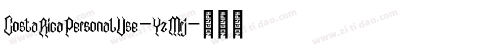 CostaRicaPersonalUse-YzMrj字体转换