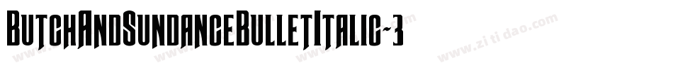 ButchAndSundanceBulletItalic-3DKM字体转换