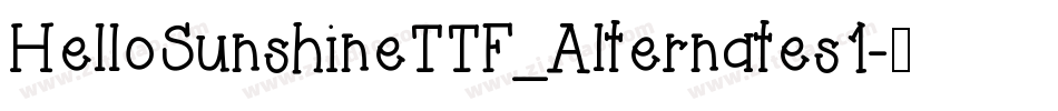 HelloSunshineTTF_Alternates1字体转换