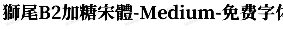 獅尾B2加糖宋體-Medium字体转换