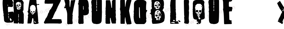 CrazyPunkOblique-X0EK字体转换