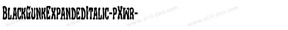 BlackGunkExpandedItalic-pXwr字体转换 BlackGunkExpandedItalic-pXwr字体转换