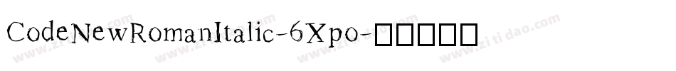 CodeNewRomanItalic-6Xpo字体转换 CodeNewRomanItalic-6Xpo字体转换