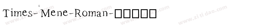 Times-Mene-Roman字体转换