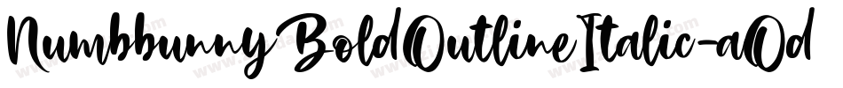 NumbbunnyBoldOutlineItalic-aOdm字体转换