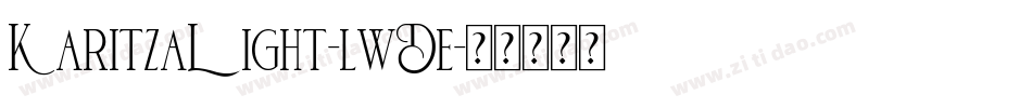 KaritzaLight-lwDe字体转换