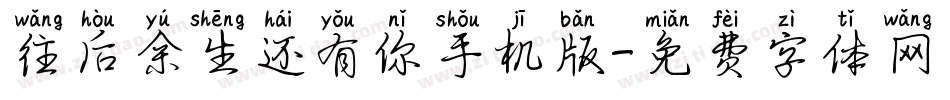 往后余生还有你手机版字体转换