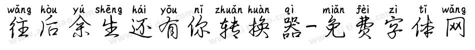 往后余生还有你转换器字体转换
