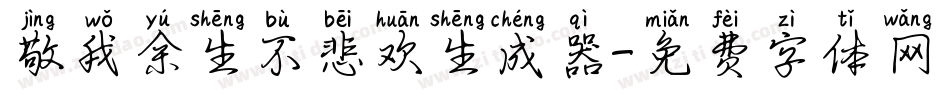 敬我余生不悲欢生成器字体转换