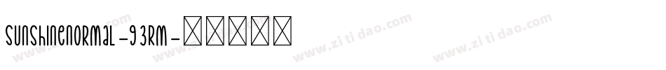 SunshineNormal-G3Rm字体转换