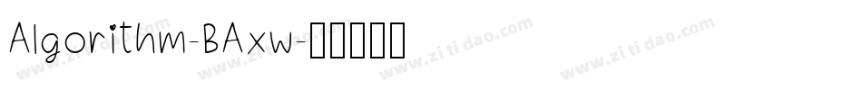 Algorithm-BAxw字体转换