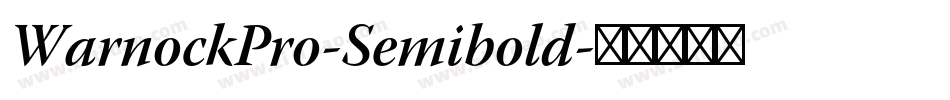 WarnockPro-Semibold字体转换