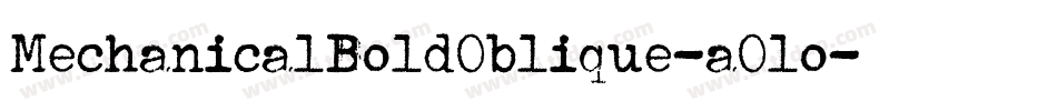 MechanicalBoldOblique-aOlo字体转换