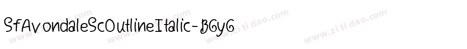 SfAvondaleScOutlineItalic-BGyG字体转换