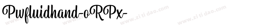 Pwfluidhand-oRPx字体转换