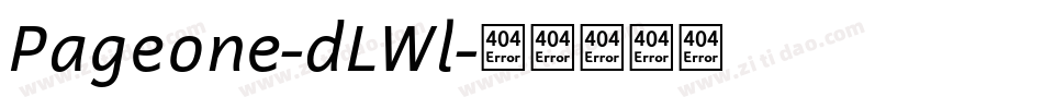 Pageone-dLWl字体转换
