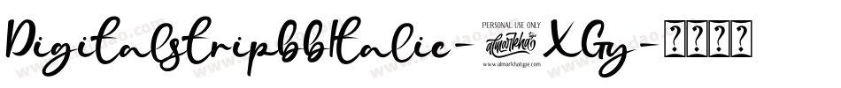 DigitalstripbbItalic-9XGy字体转换