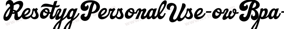 ResotygPersonalUse-owBpa字体转换