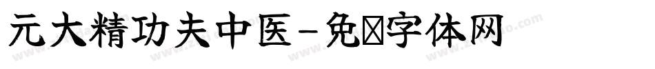 元大精功夫中医字体转换
