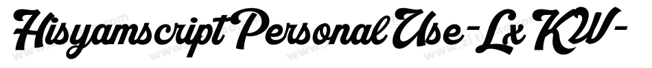 HisyamscriptPersonalUse-LxKW字体转换