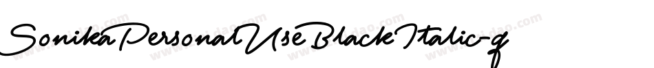 SonikaPersonalUseBlackItalic-qwVq字体转换