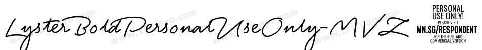 LysterBoldPersonalUseOnly-MVZ0B字体转换
